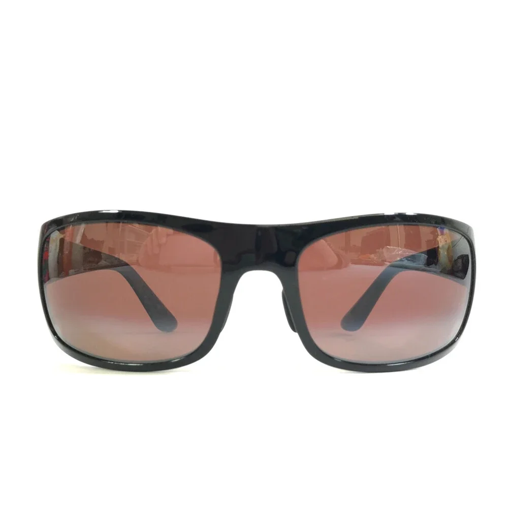 Maui Jim Sunglasses HALEAKALA MJ419-02 Gloss Black Frames w/ Maui Rose Lenses